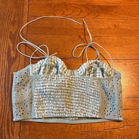 Urban Outfitters Blue/green and White Gingham Top - Picture 4 of 5